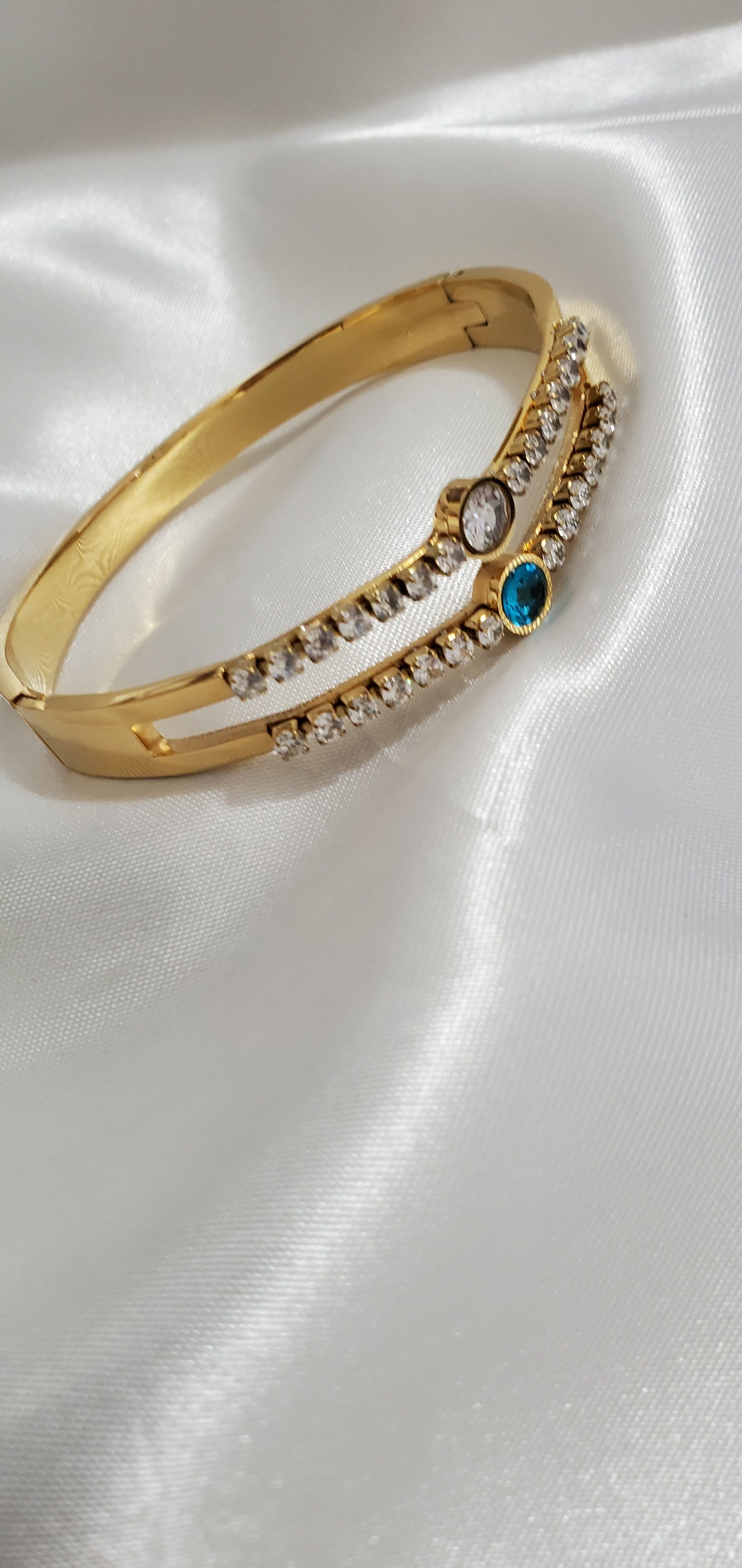 Double Row Diamond Gold Plated Bracelet