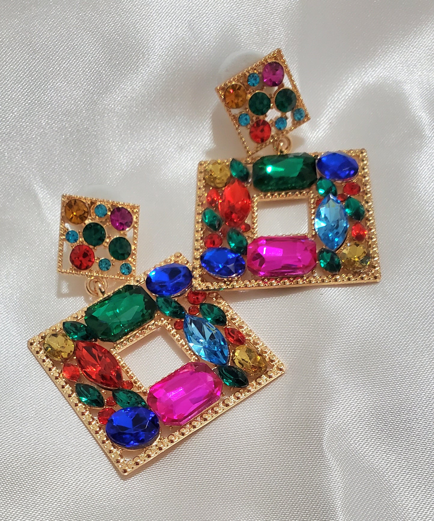 Lulu Crystal Geometric Drop Earring