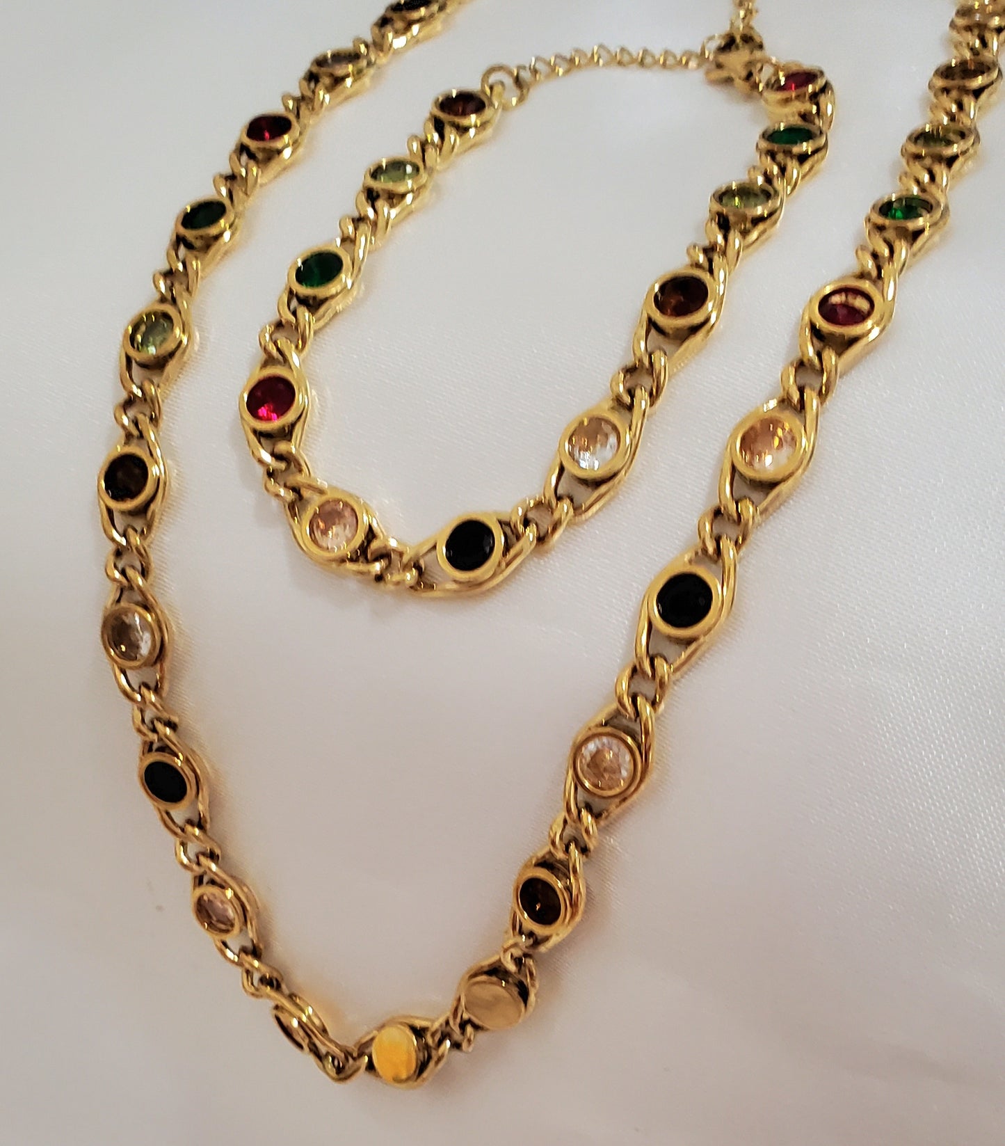 18K Gold Plated Stainless Steel Fish Eyes Jewelry Set