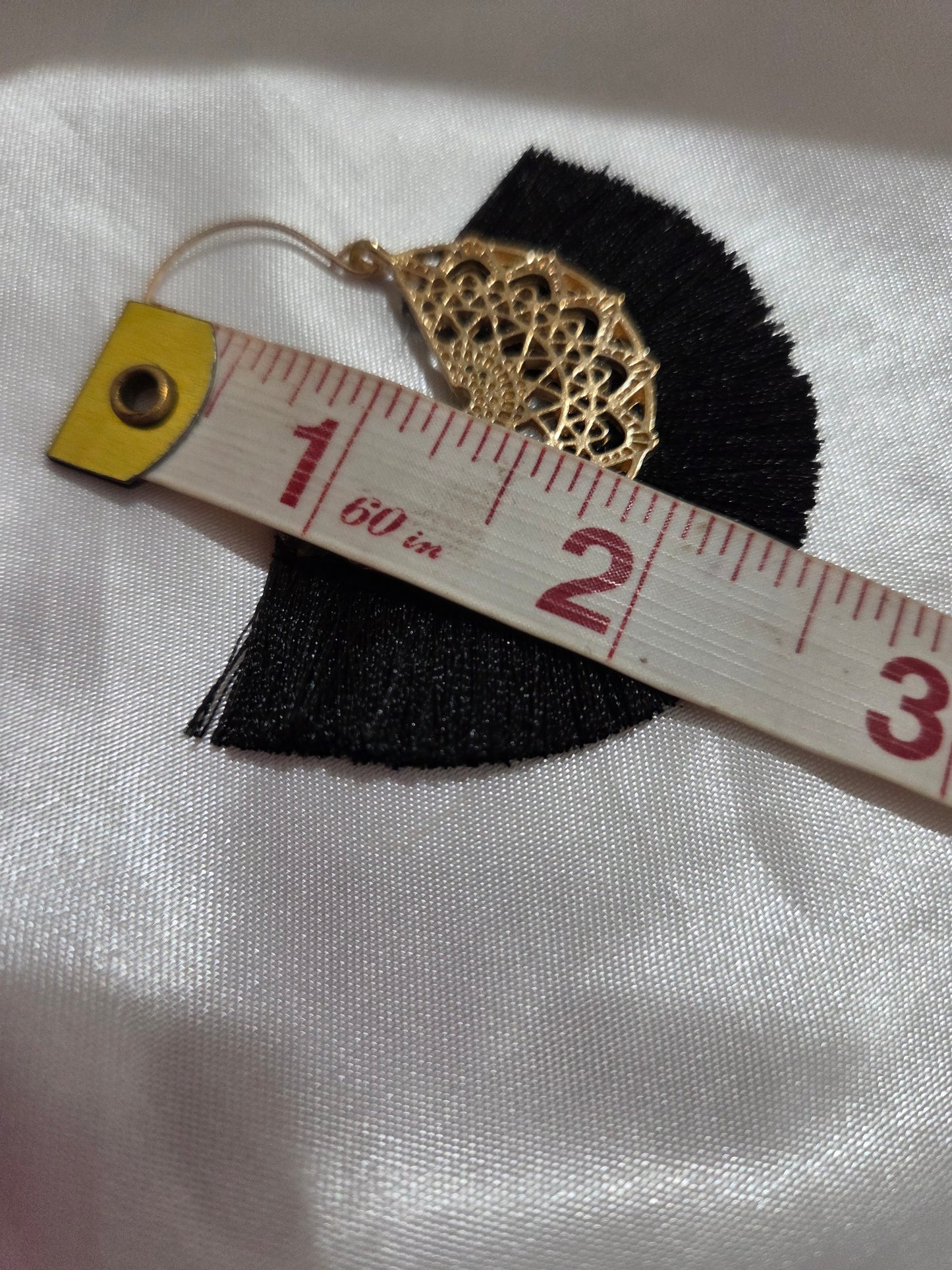 Bohemian Black Gold Tassel Dangle Earrings