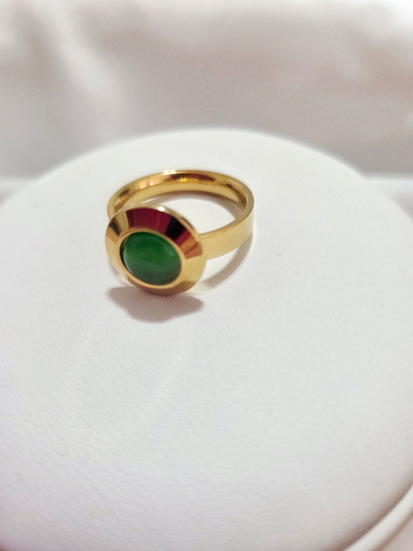 18K Gold Plated Emeral Ring
