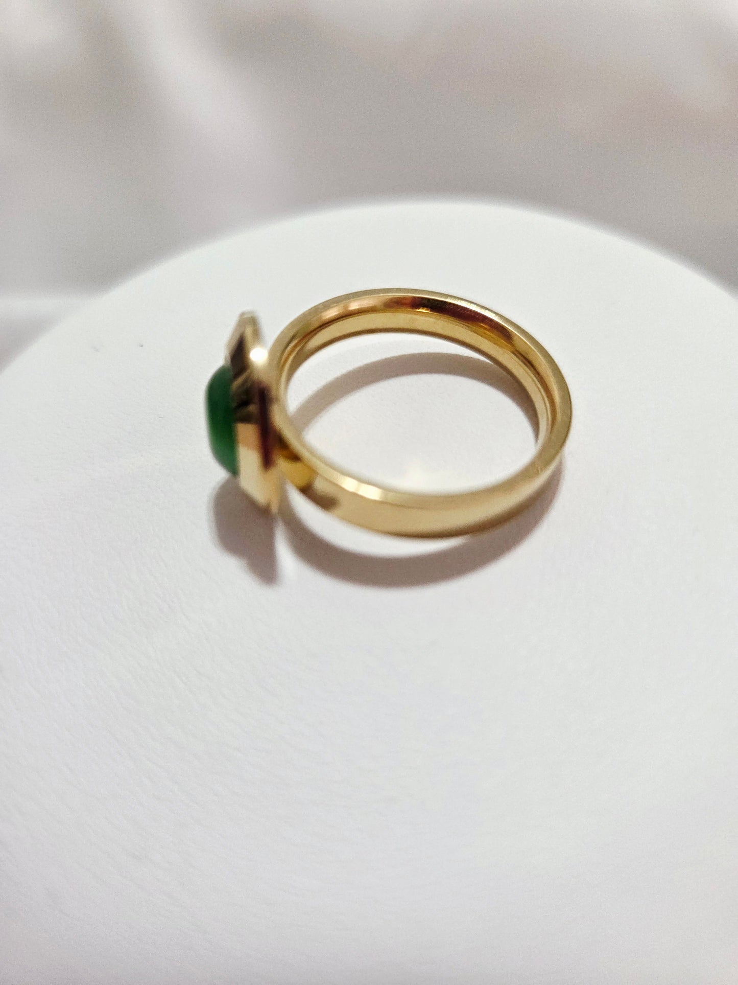 18K Gold Plated Emeral Ring