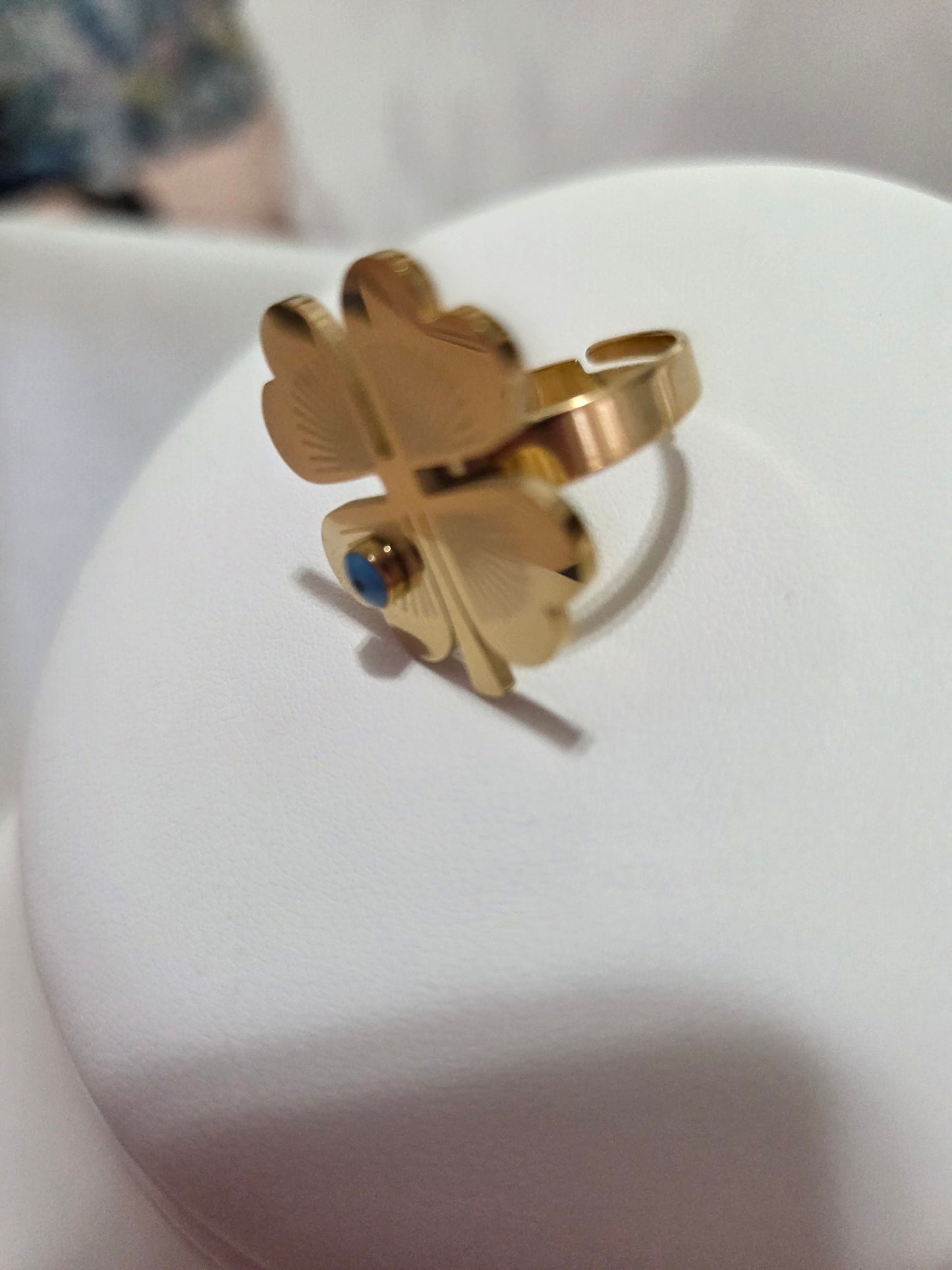 18K Gold Plated Trevol Turquoise Ring