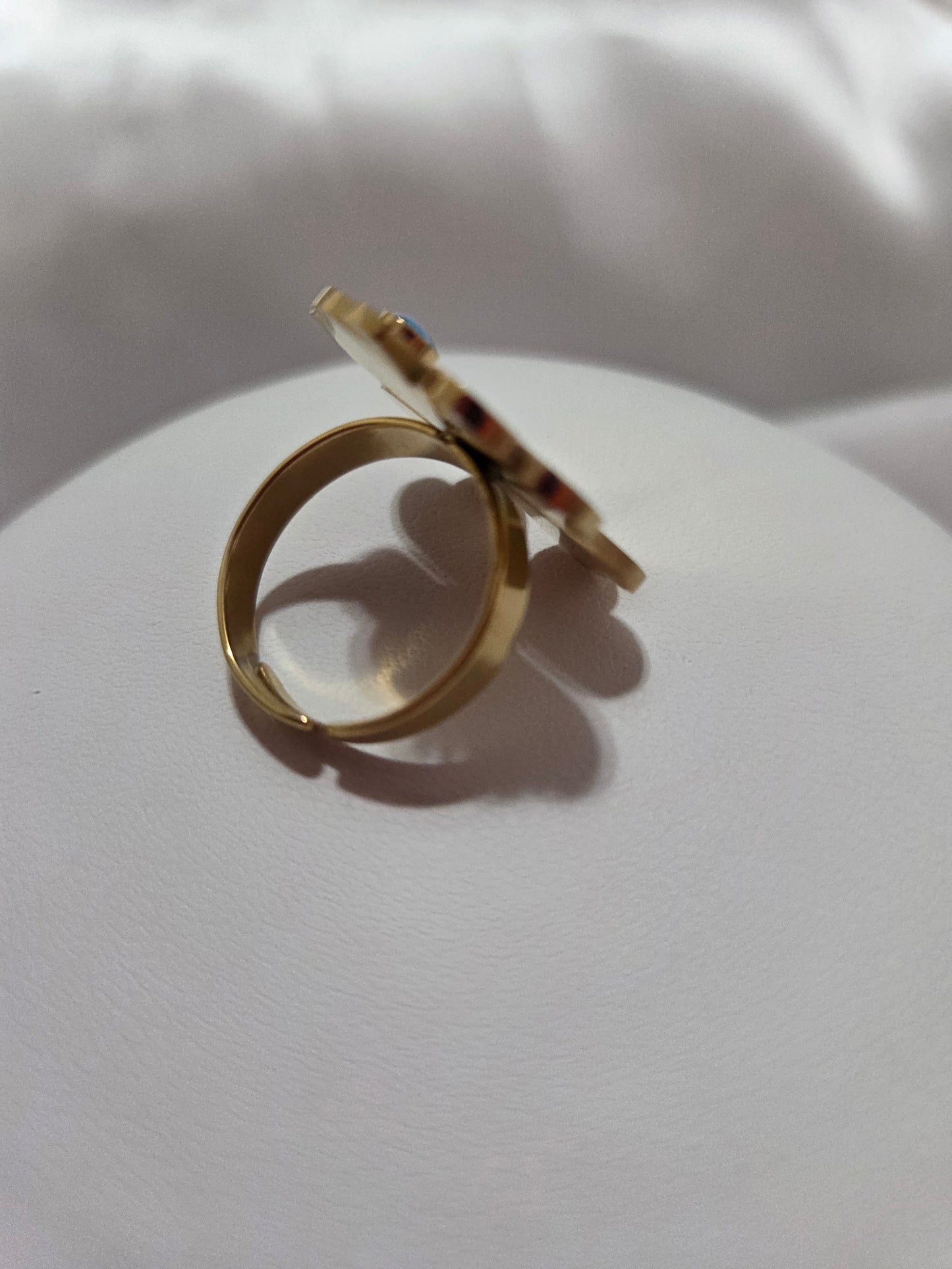 18K Gold Plated Trevol Turquoise Ring
