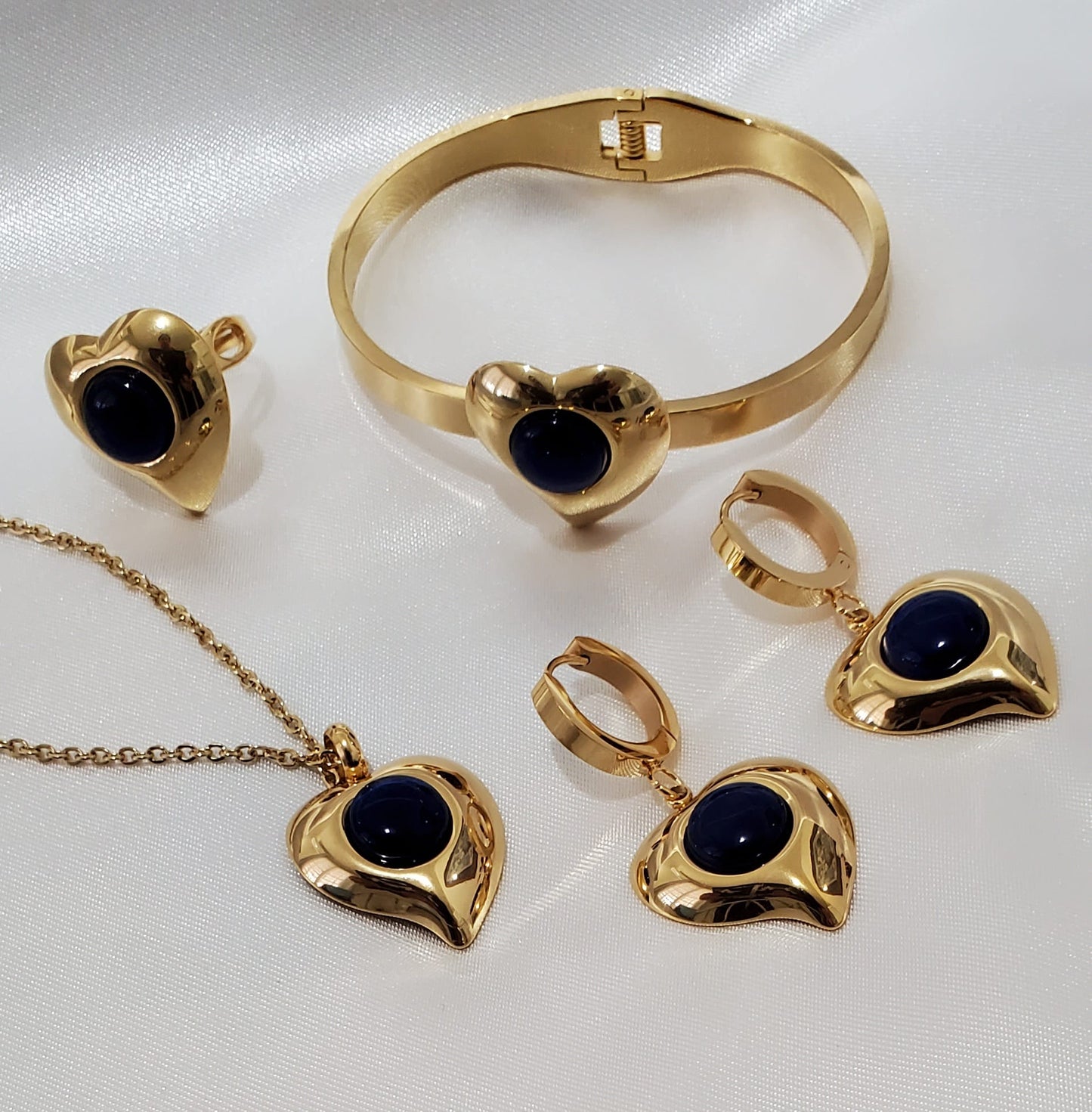 Set de Collar corazón Azul