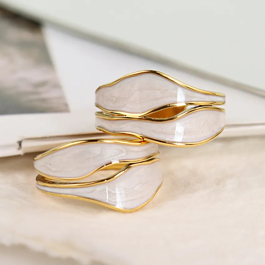 Sophia 18K Gold Plated Enameled Ring