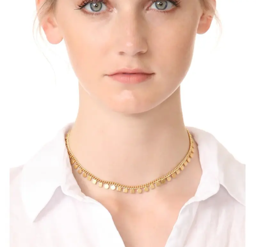 18K Gold Plated Coin Disc Necklace