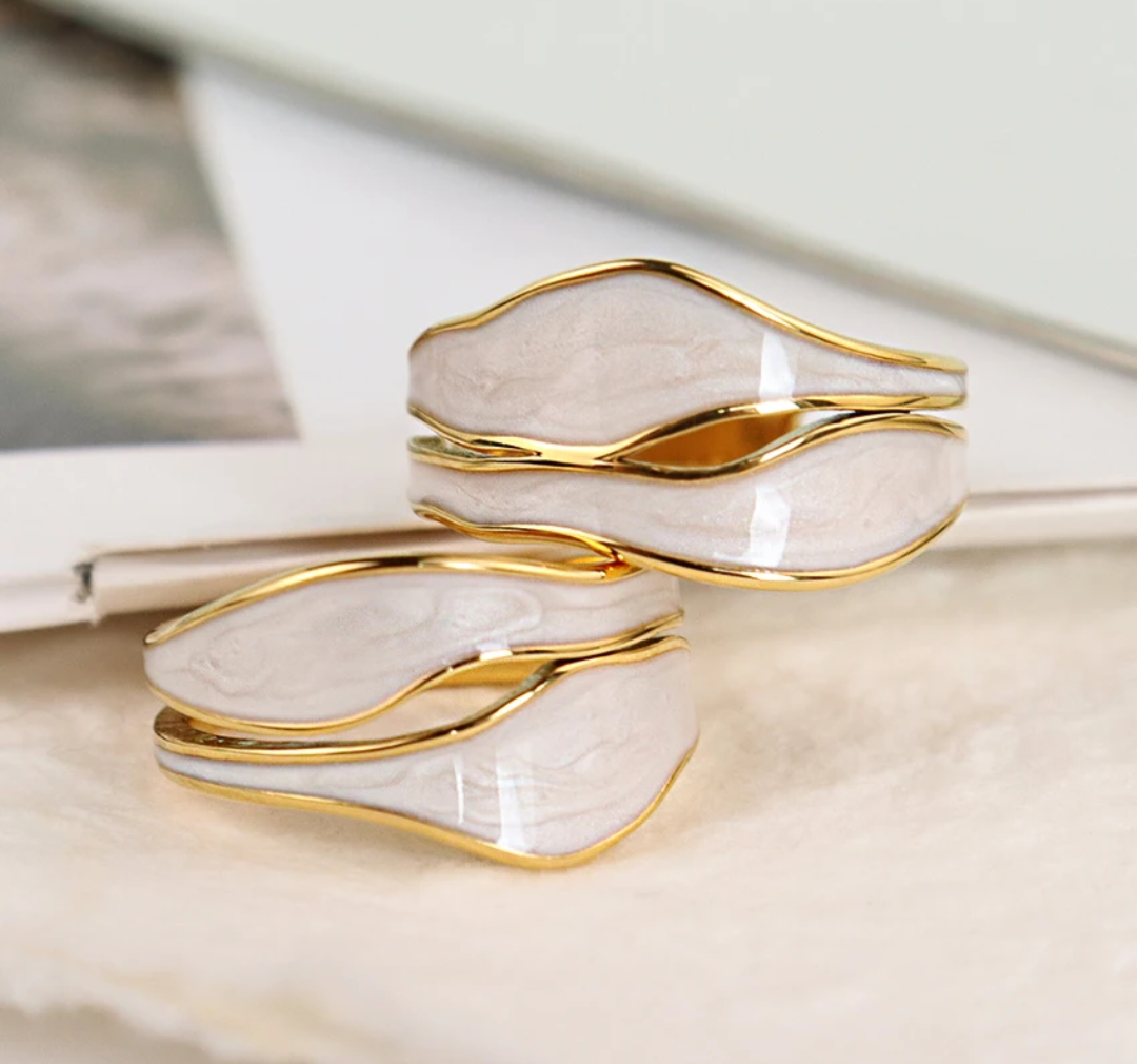 18K Gold Plated Stainless Steel White Gold Ring