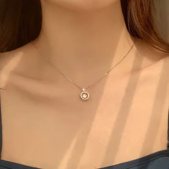 Certified 1ct Moizanite 18K White Gold over Silver Pendant Necklace
