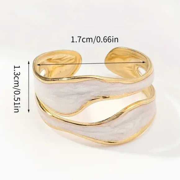 18K Gold Plated Stainless Steel White Gold Ring