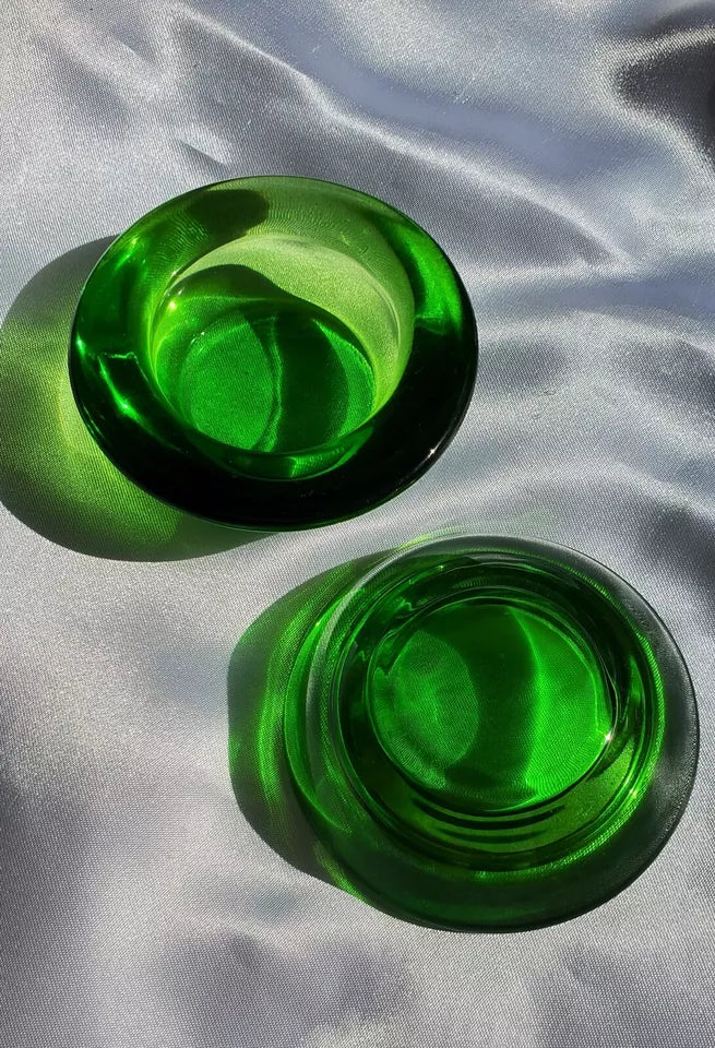 2 pcs Eastland Chunky Glass Tealight Candle Holder
