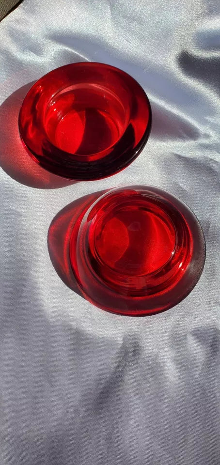 2 pcs Eastland Chunky Glass Tealight Candle Holder