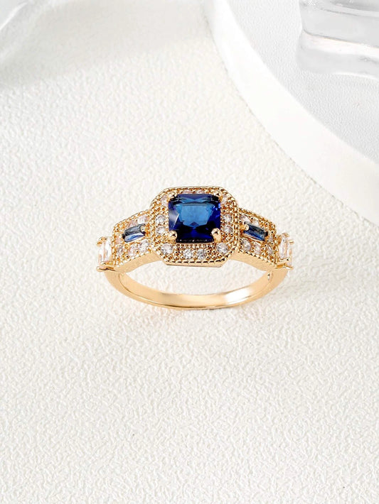 18K Blue and Gold Ring