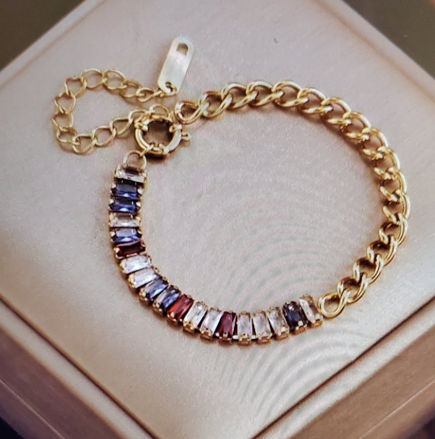 18K Gold Plated Multicolor Zirconia  Bracelet