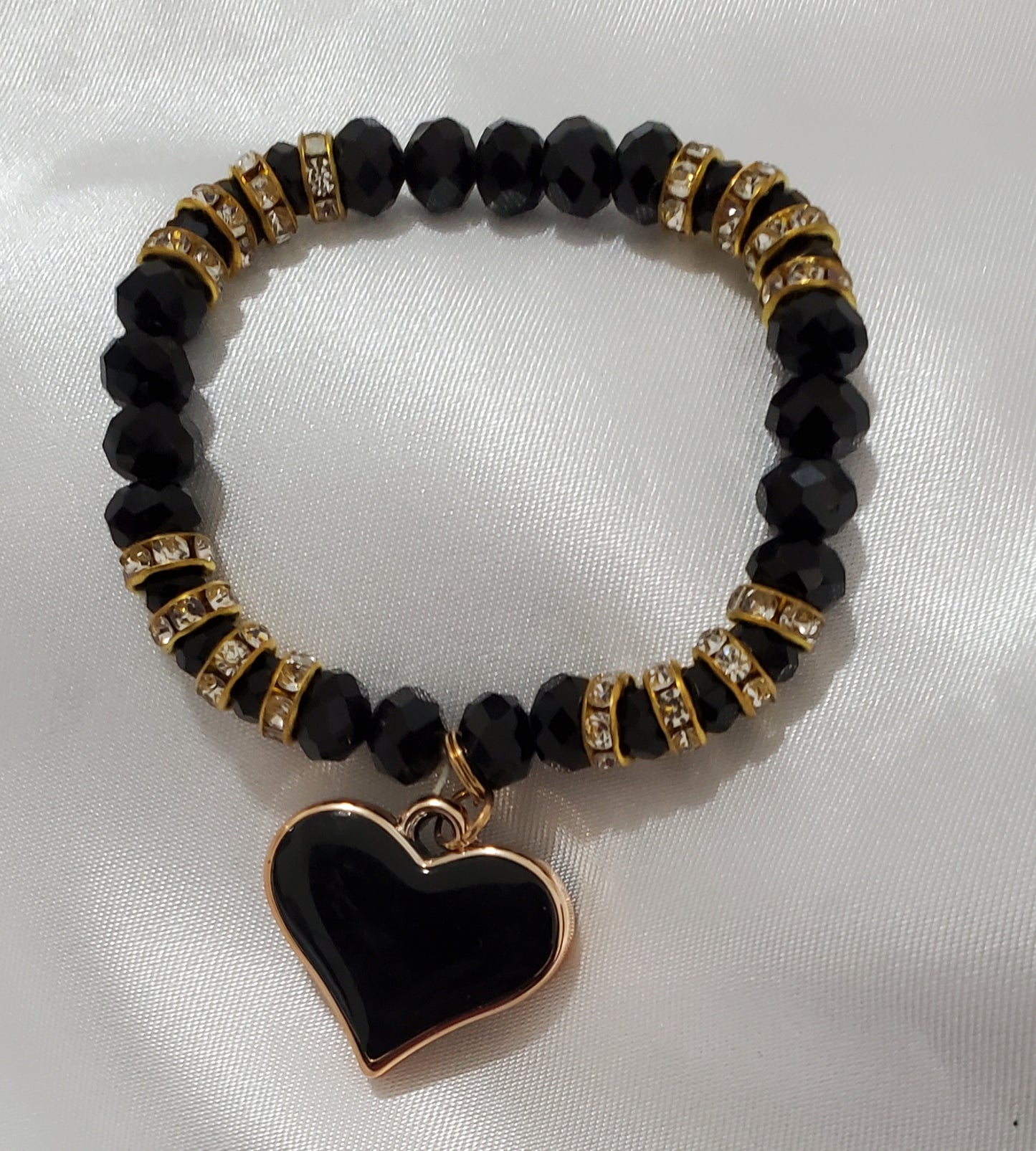 Pulsera Stretch Corazón negro