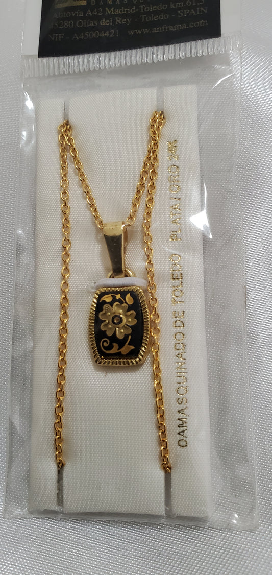 24K Silver Gold Damascene Chain from Toledo Spain