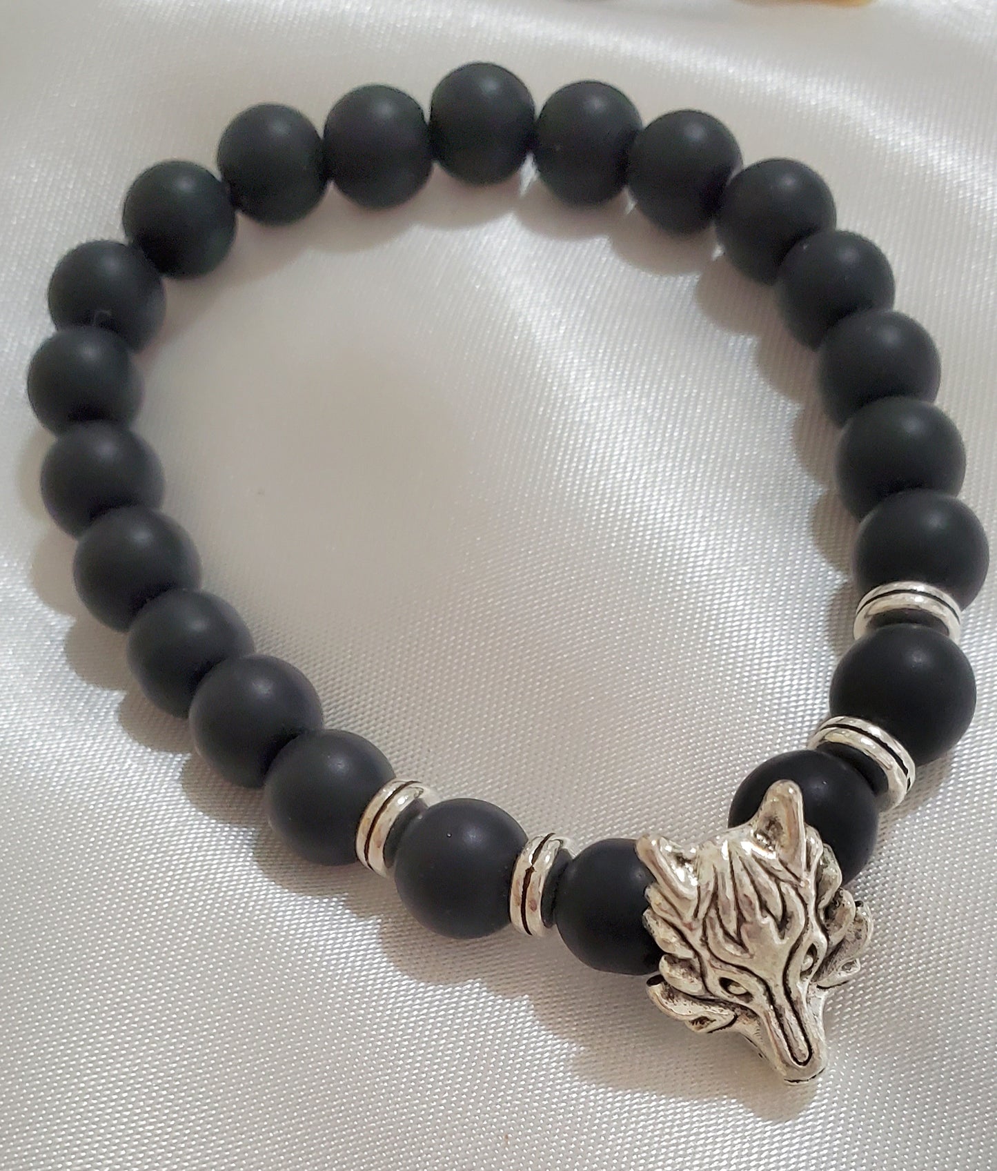 Pulsera Stretch Matte Lobo para hombres