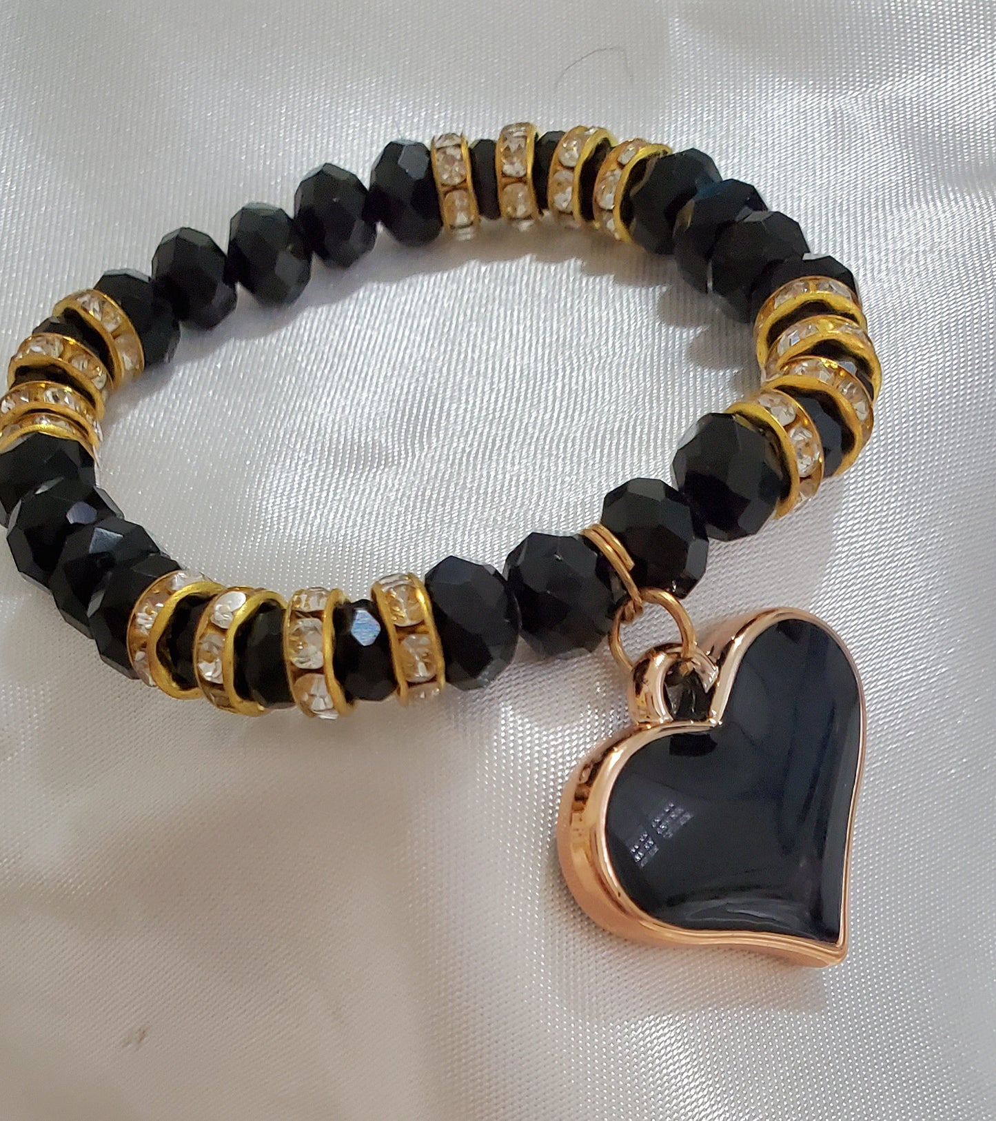 Pulsera Stretch Corazón negro