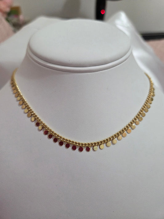 18K Gold Plated Coin Disc Necklace