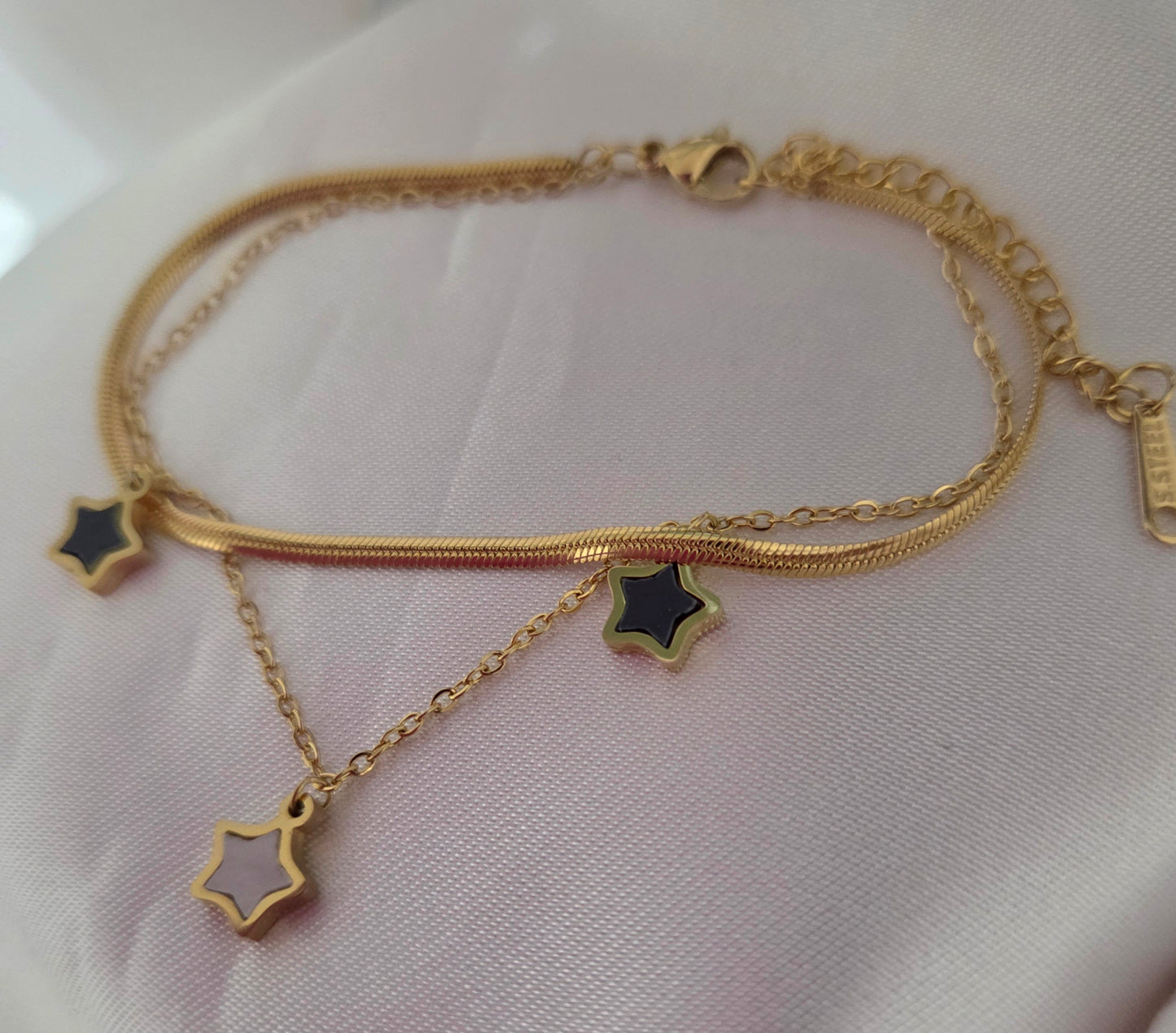 18K Gold Plated Stainless Steel Start Charm Bracelet