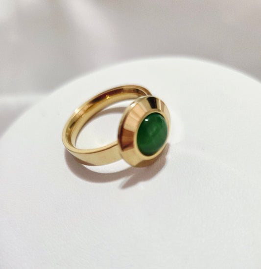 18K Gold Plated Emeral Ring