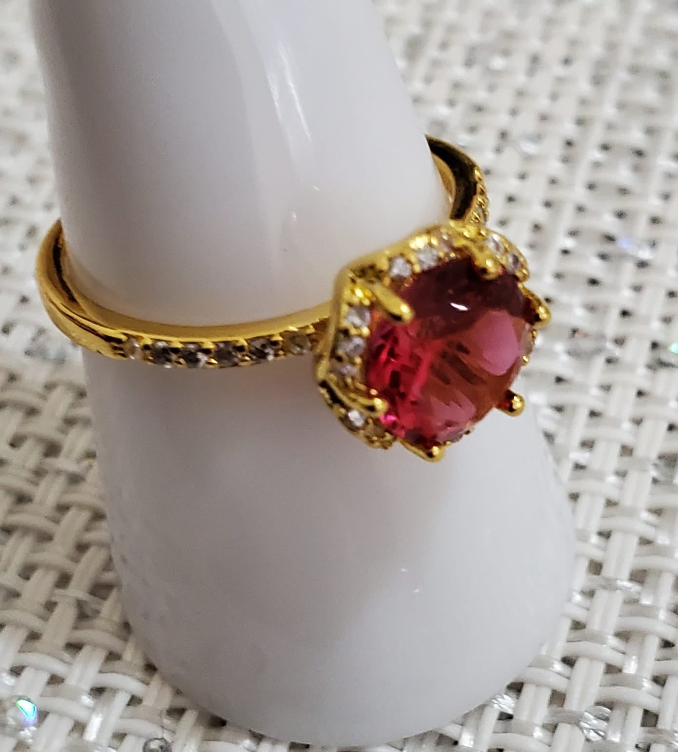 Sortija 18K Gold Plate Red