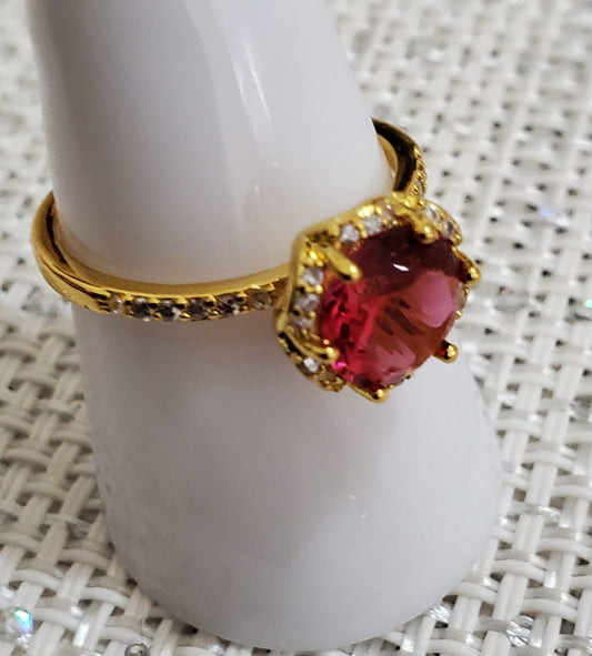 Sortija 18K Gold Plate Red