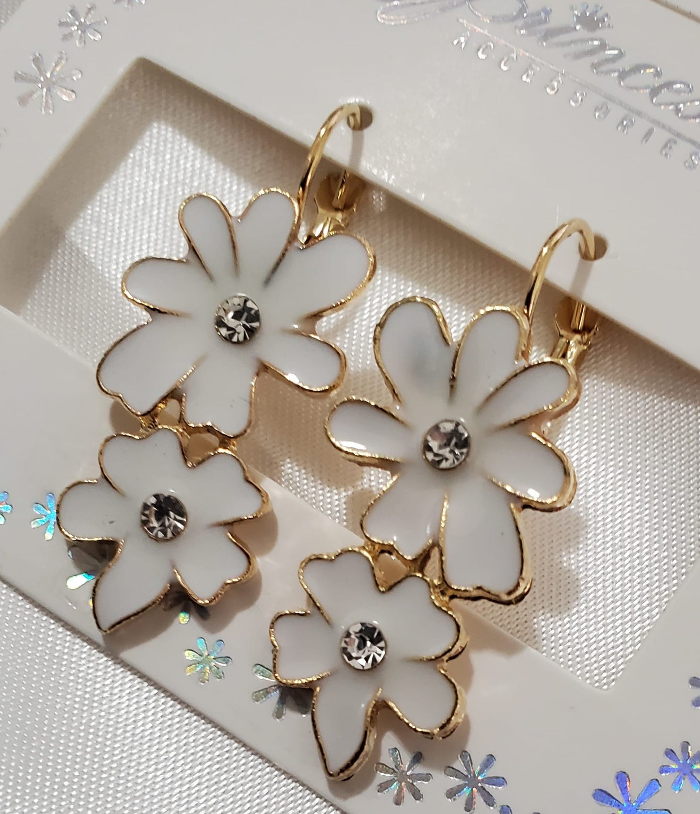 Enameled Flower Earrings