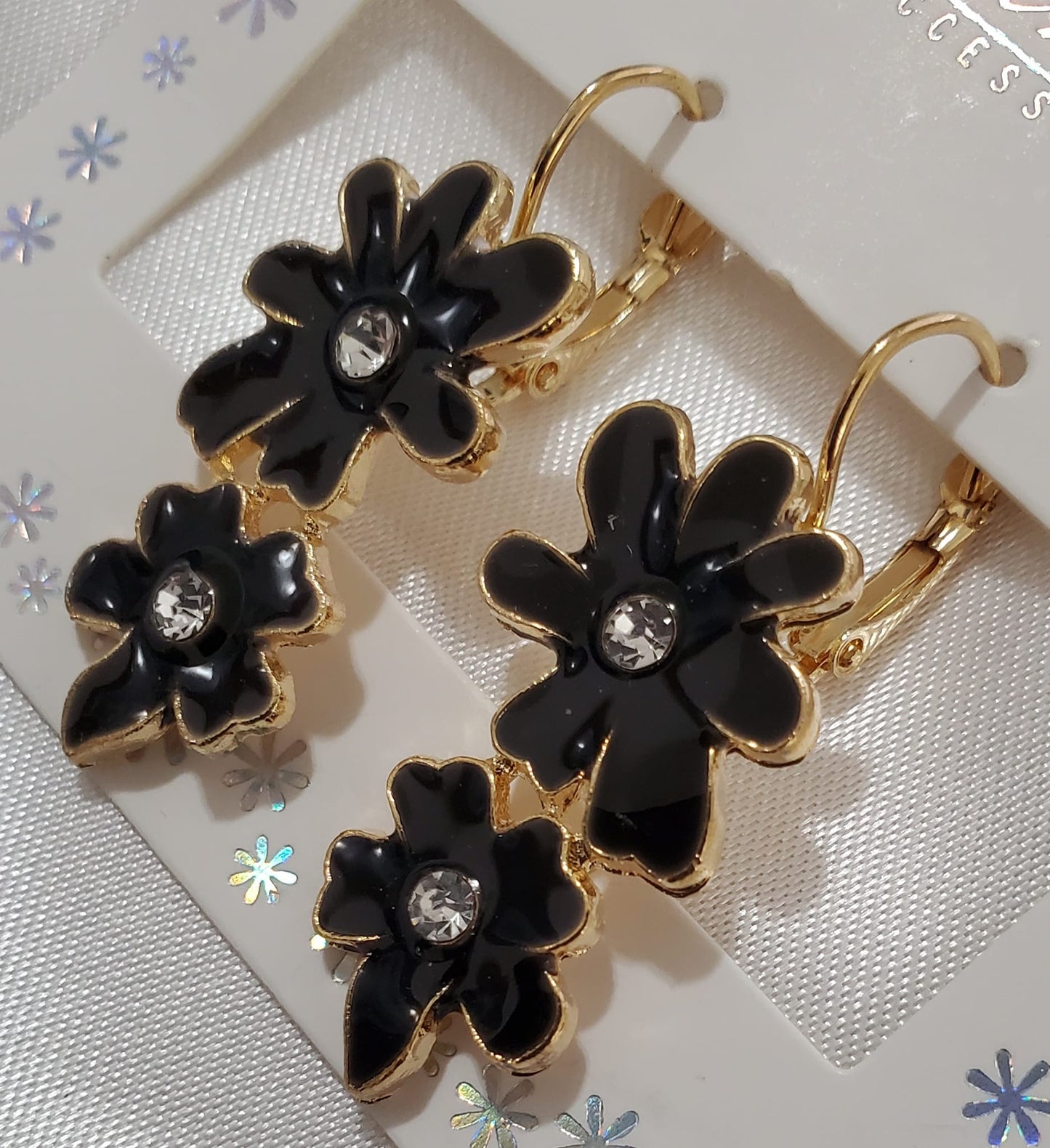 Enameled Flower Earrings