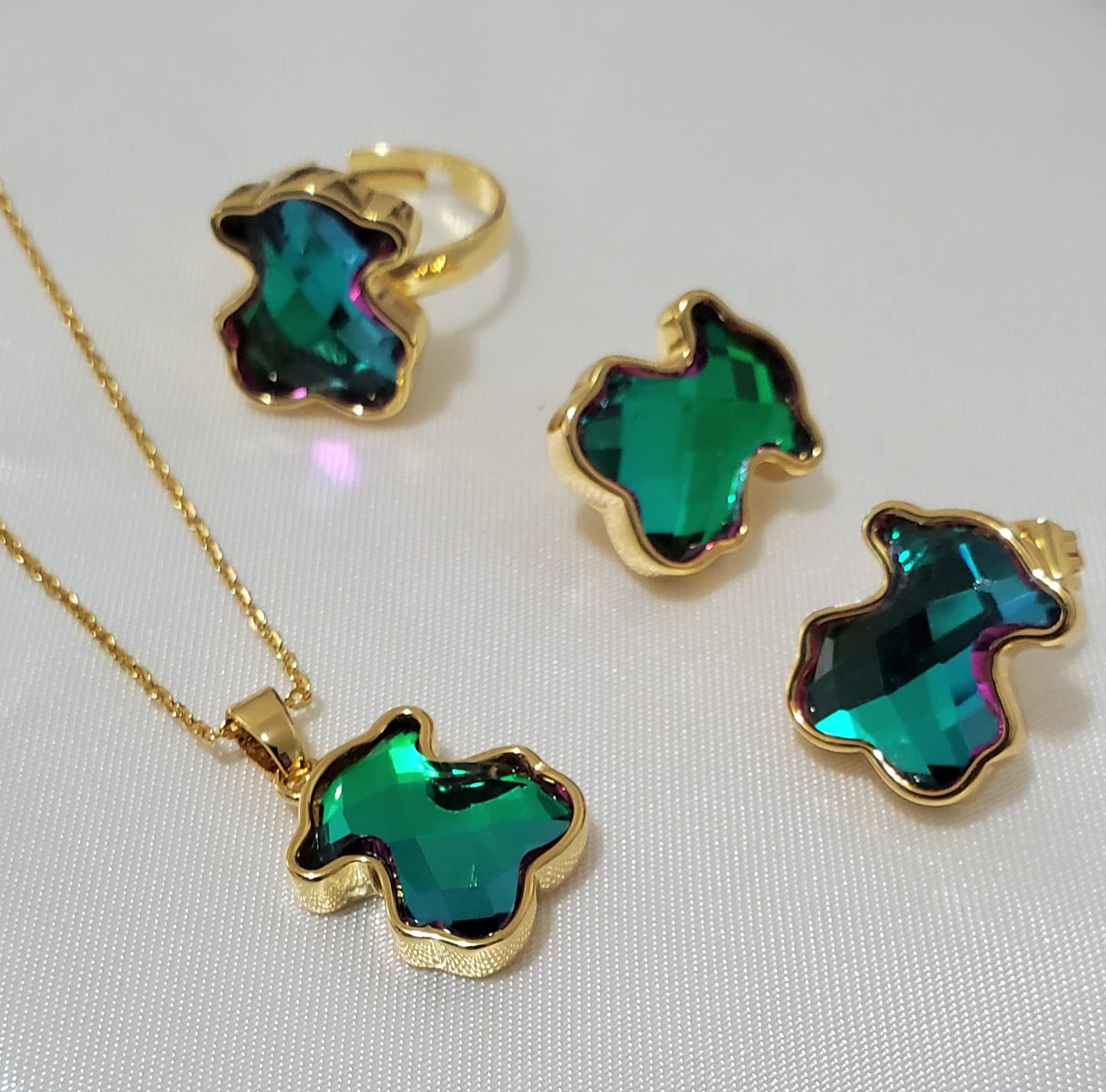 Designer Inspired Zircon Bear Jewelry Set