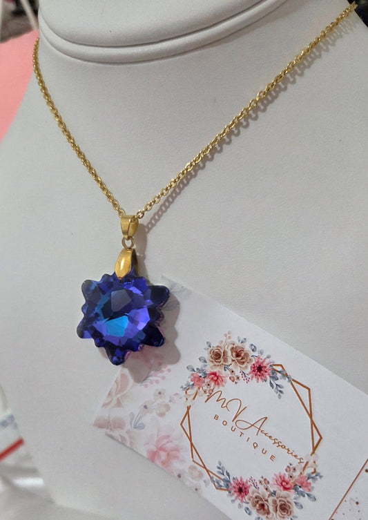 Stainless Steel Blue Pendant Necklaces