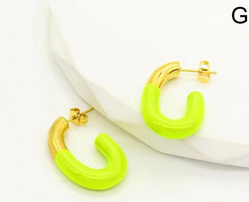 Aretes dos tonos Esmaltados