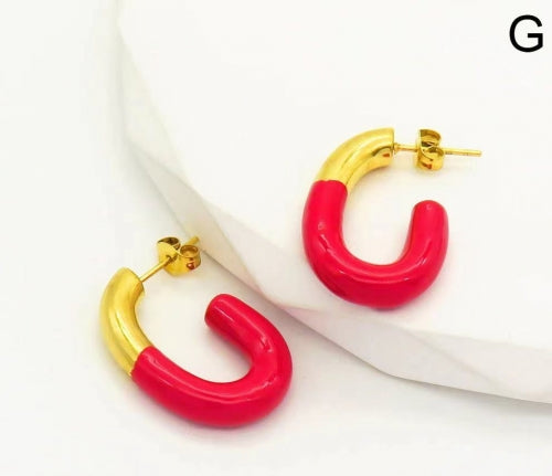 Aretes dos tonos Esmaltados