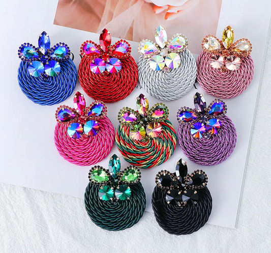 Round Dangle Earrings – Vintage Crystal Drop Earrings