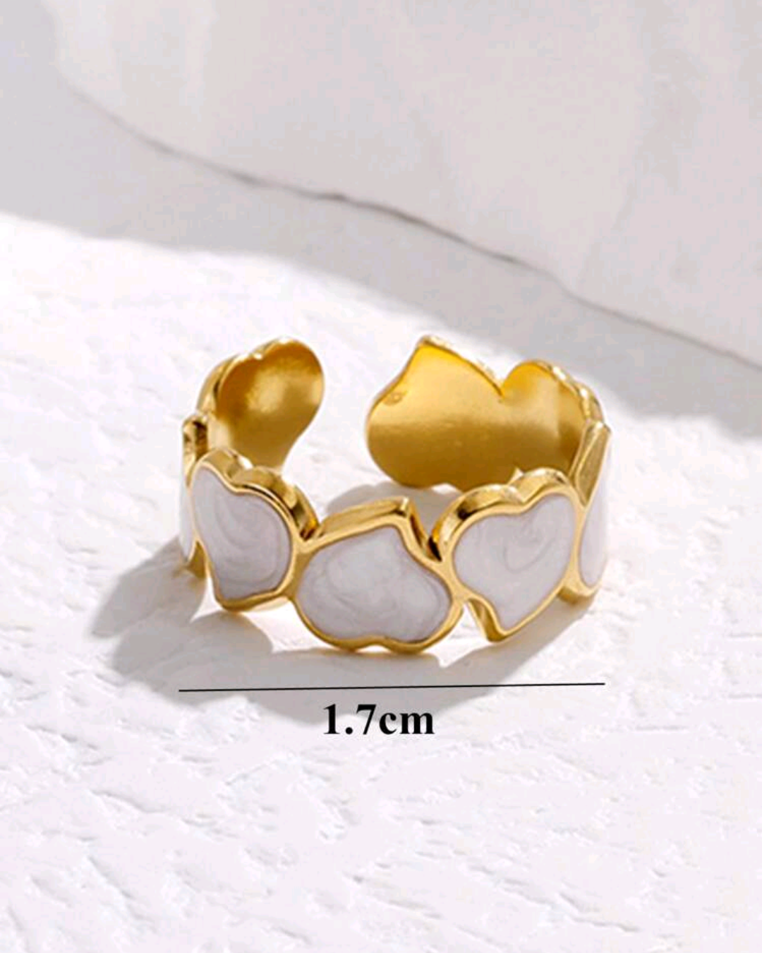 Myrna  18K Gold Plated Enameled Heart Ring
