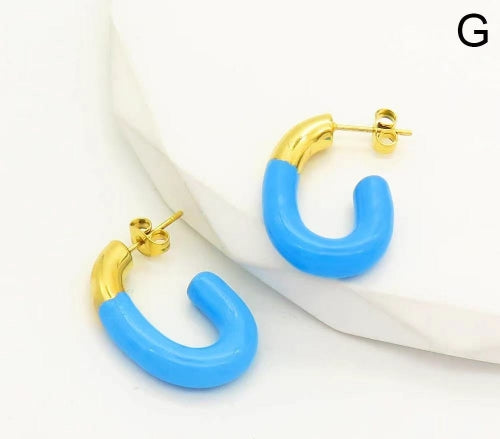 Aretes dos tonos Esmaltados