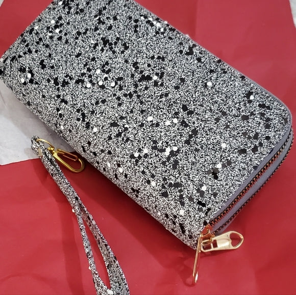 Gray Sequin Wallet