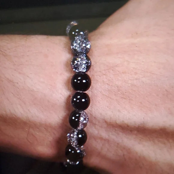 Pulsera de hombre Crystal Negro