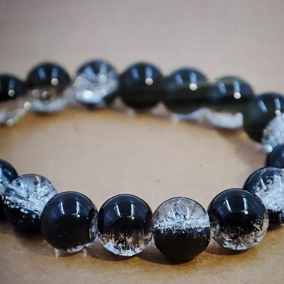 Pulsera de hombre Crystal Negro