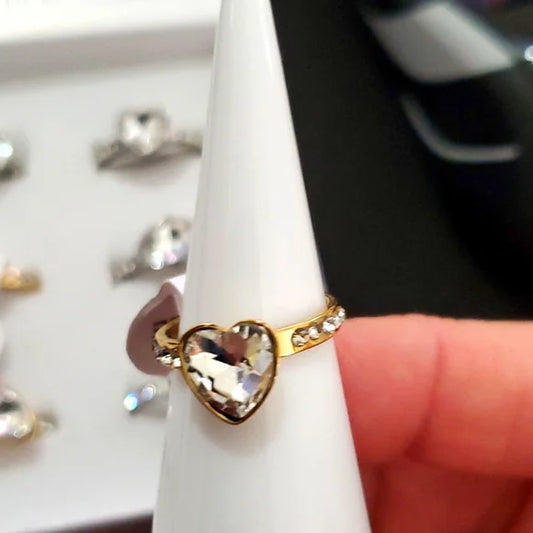 Lucy Gold Diamond Hearts Ring