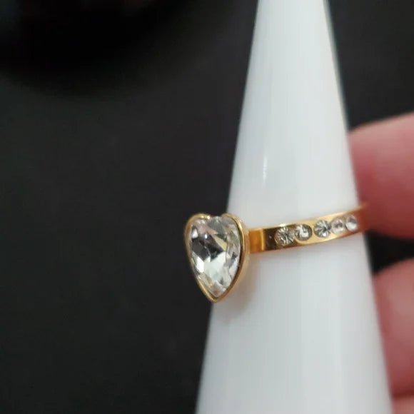 Lucy Gold Diamond Hearts Ring