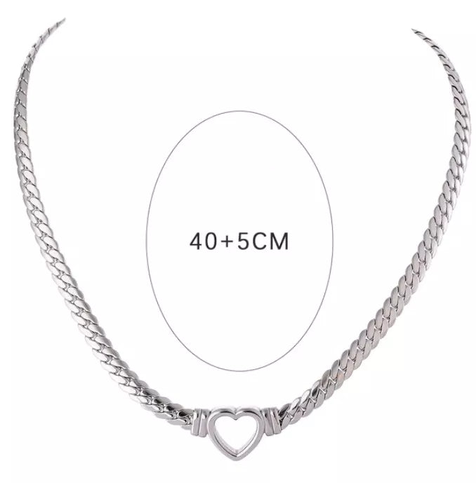 18k Silver Gold Plated  Heart Necklace