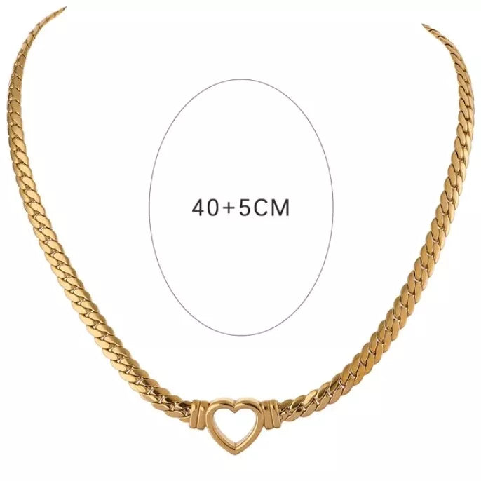 18k Yellow Gold Plated Jewelry Heart Necklace